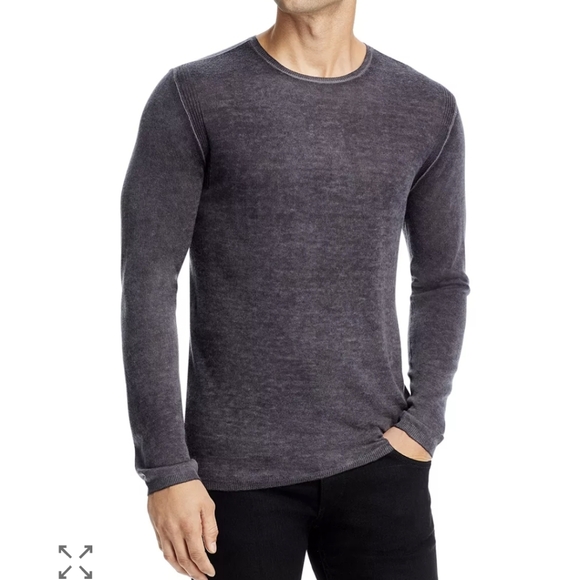 NWOT John Varvatos Artisan Pete Crew Silk Cashmere Blend Sweater Sz L Navy Blue - Picture 2 of 12